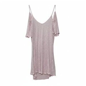 NWT C&C California Cold Shoulder Semi-Sheer Pink Tunic Top Sz. M